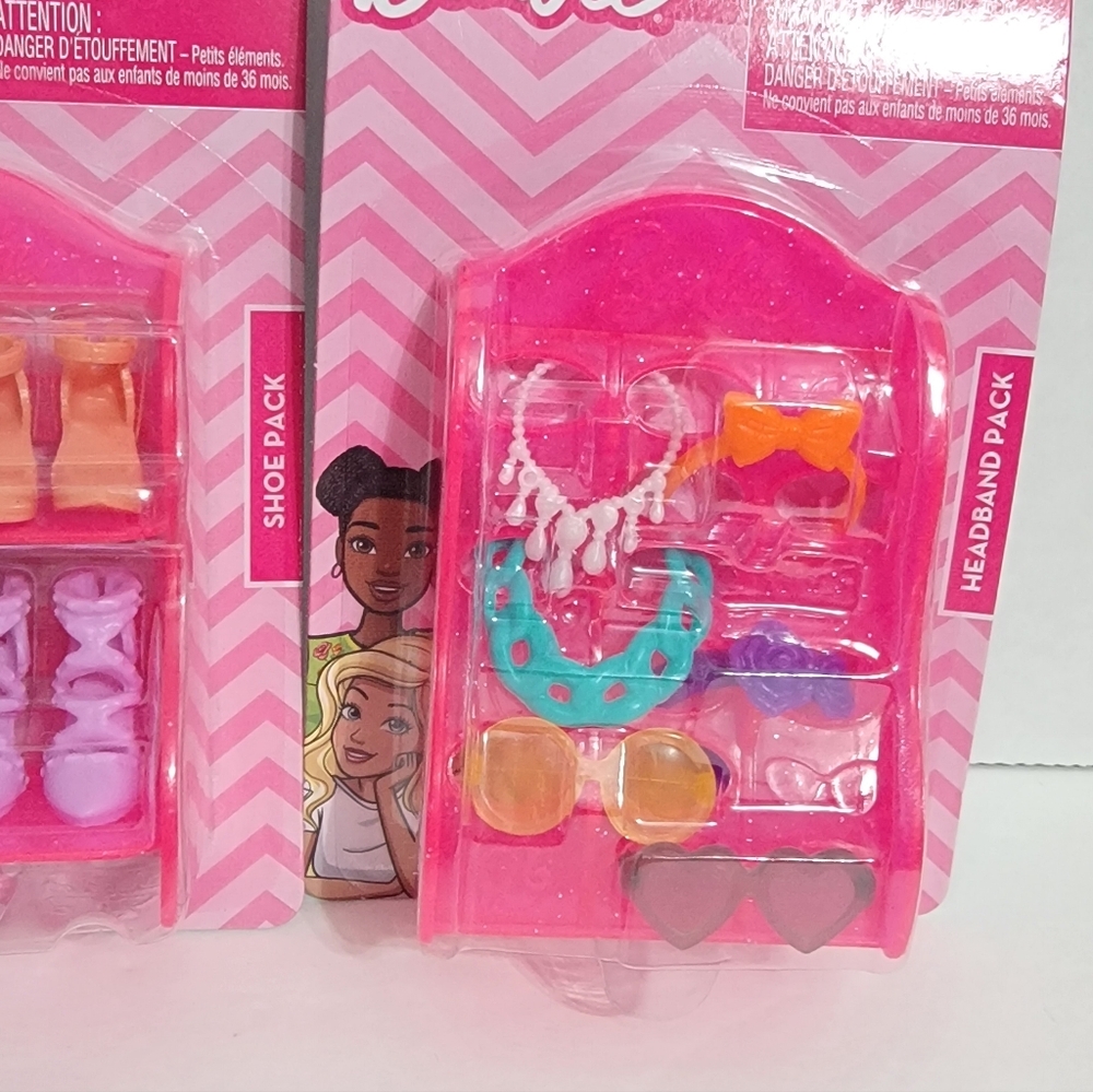 Barbie Accessories Mattel Lot of 2 Packs - Shoes And Headbands NEW - Picture 3 of 3